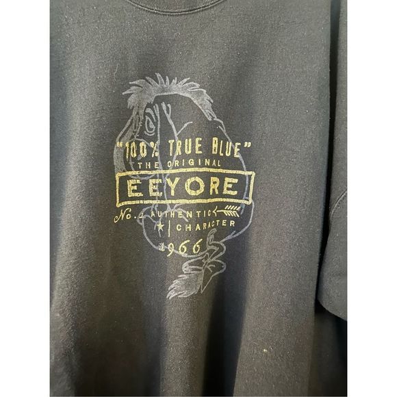 Vintage The Disney Store Winnie the Pooh Eeyore Sweatshirt Crewneck Size 2X Blue - Picture 3 of 5
